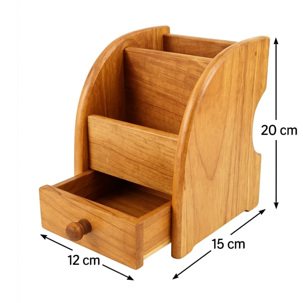 Wooden Pen Holder with Drawer | WHC-45