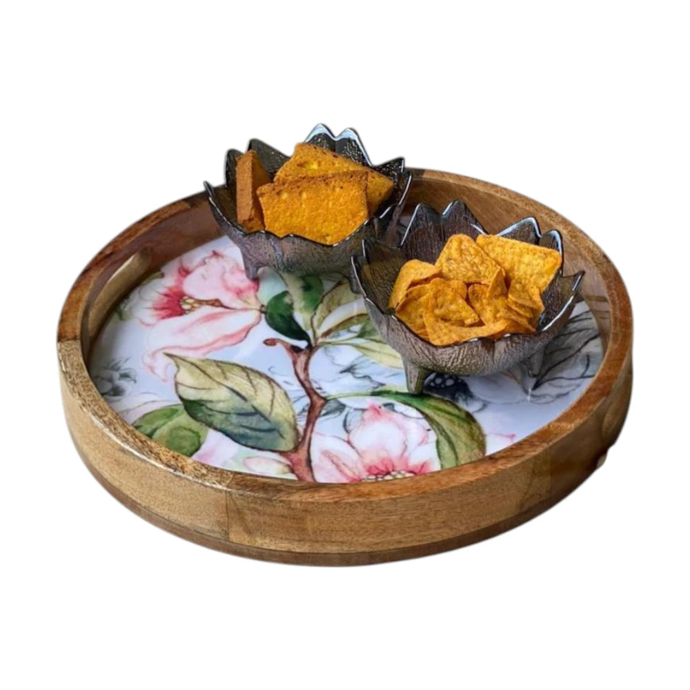 Wooden Serving Tray, Round | STR-25