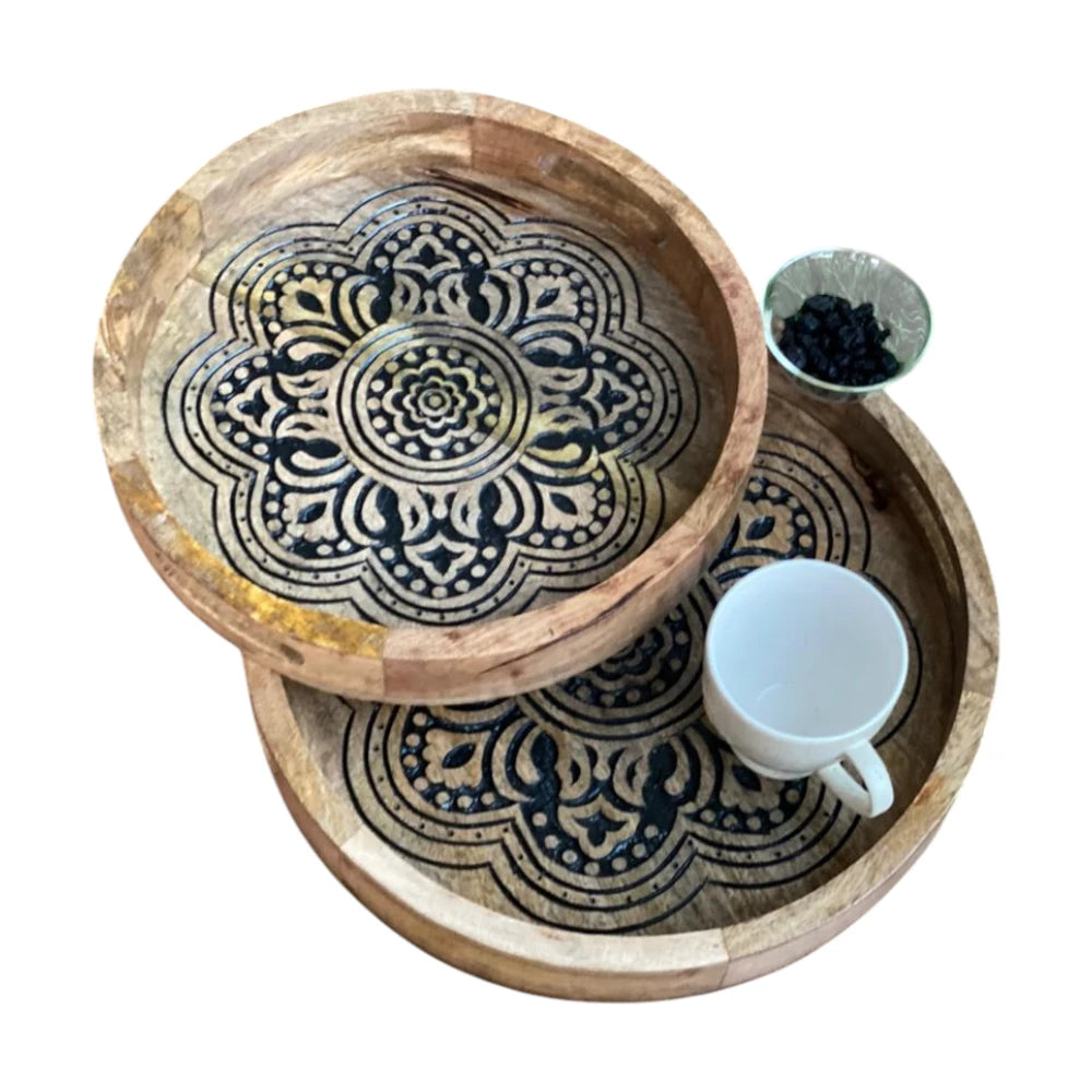 Wooden Serving Tray, Round | STR-37