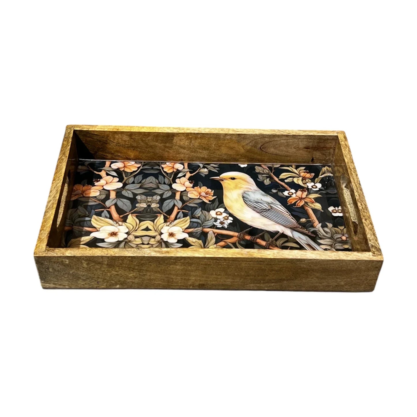 Handcrafted Wooden Tray, Epoxy Inlay