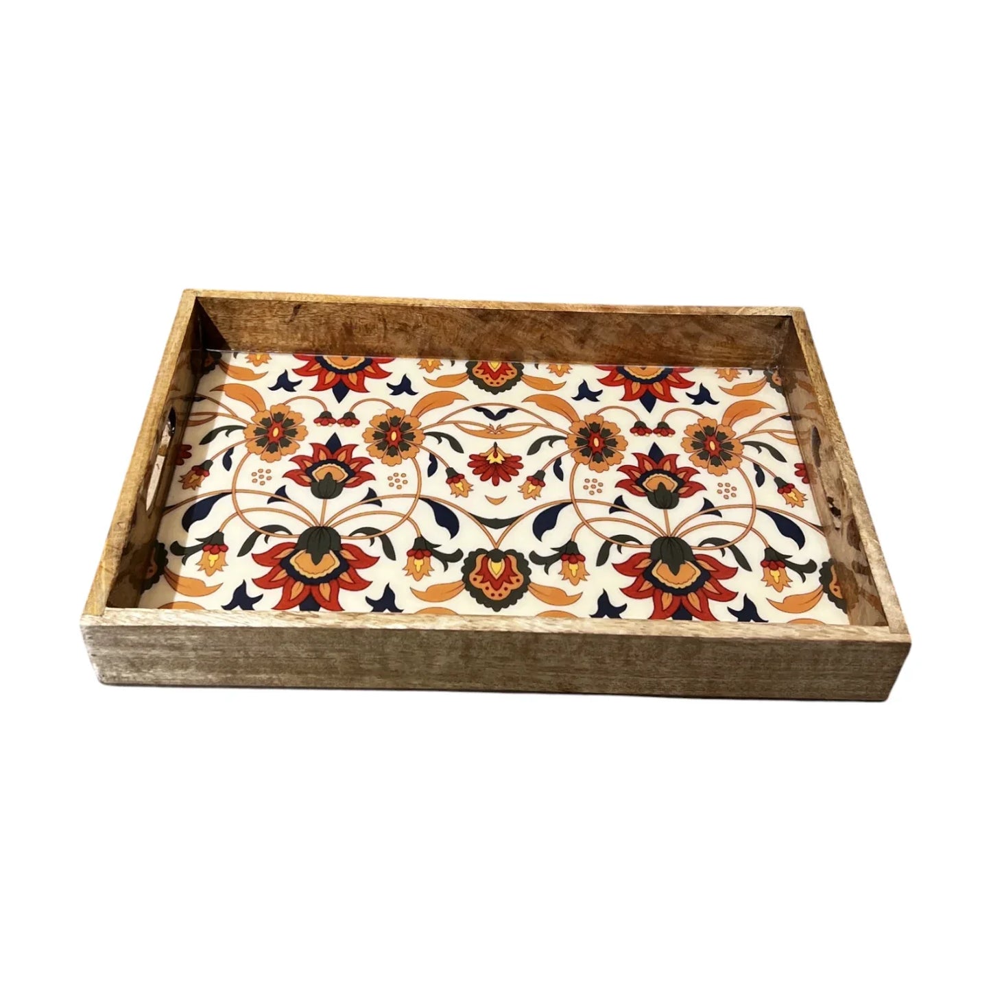 Handcrafted Wooden Tray, Epoxy Inlay