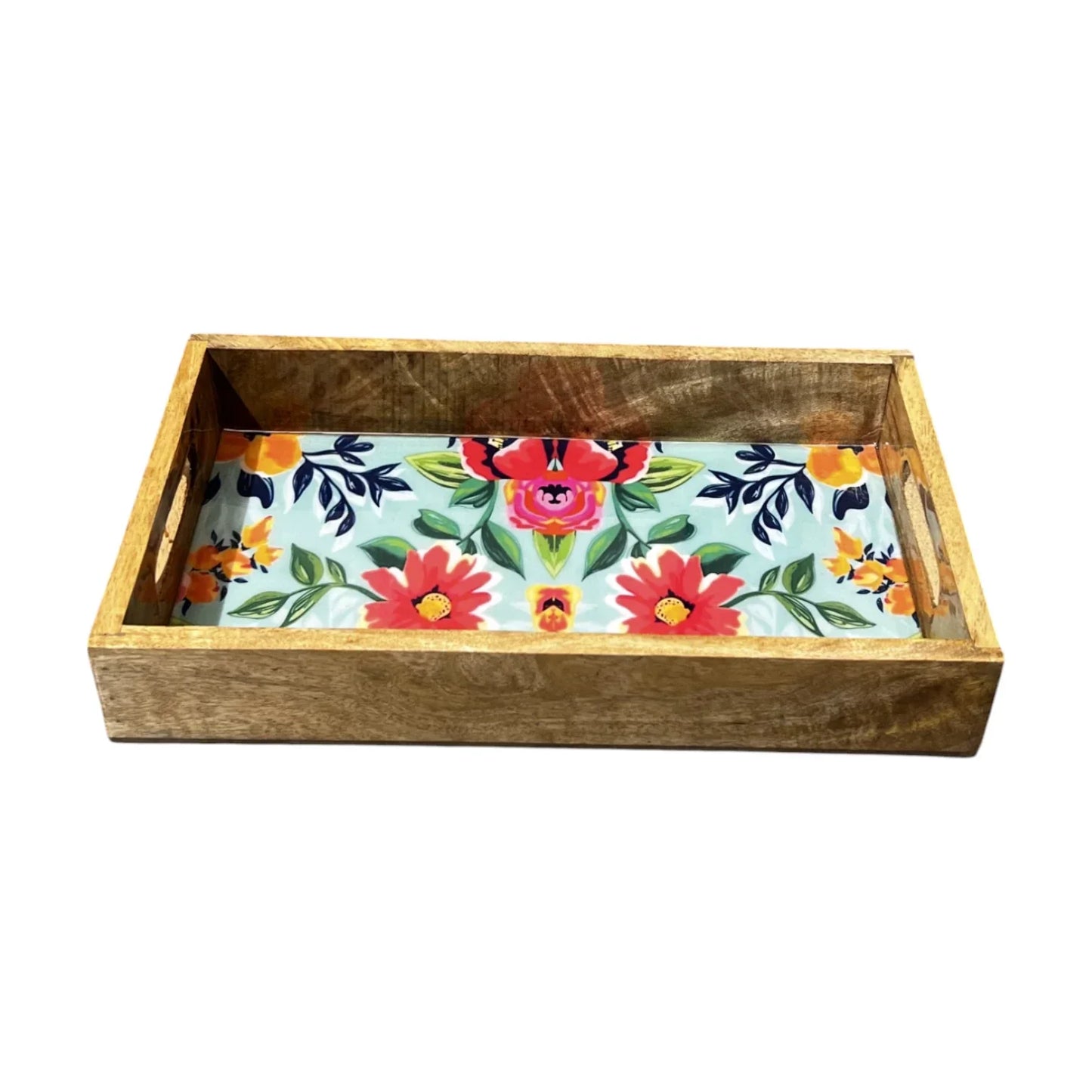 Handcrafted Wooden Tray, Epoxy Inlay