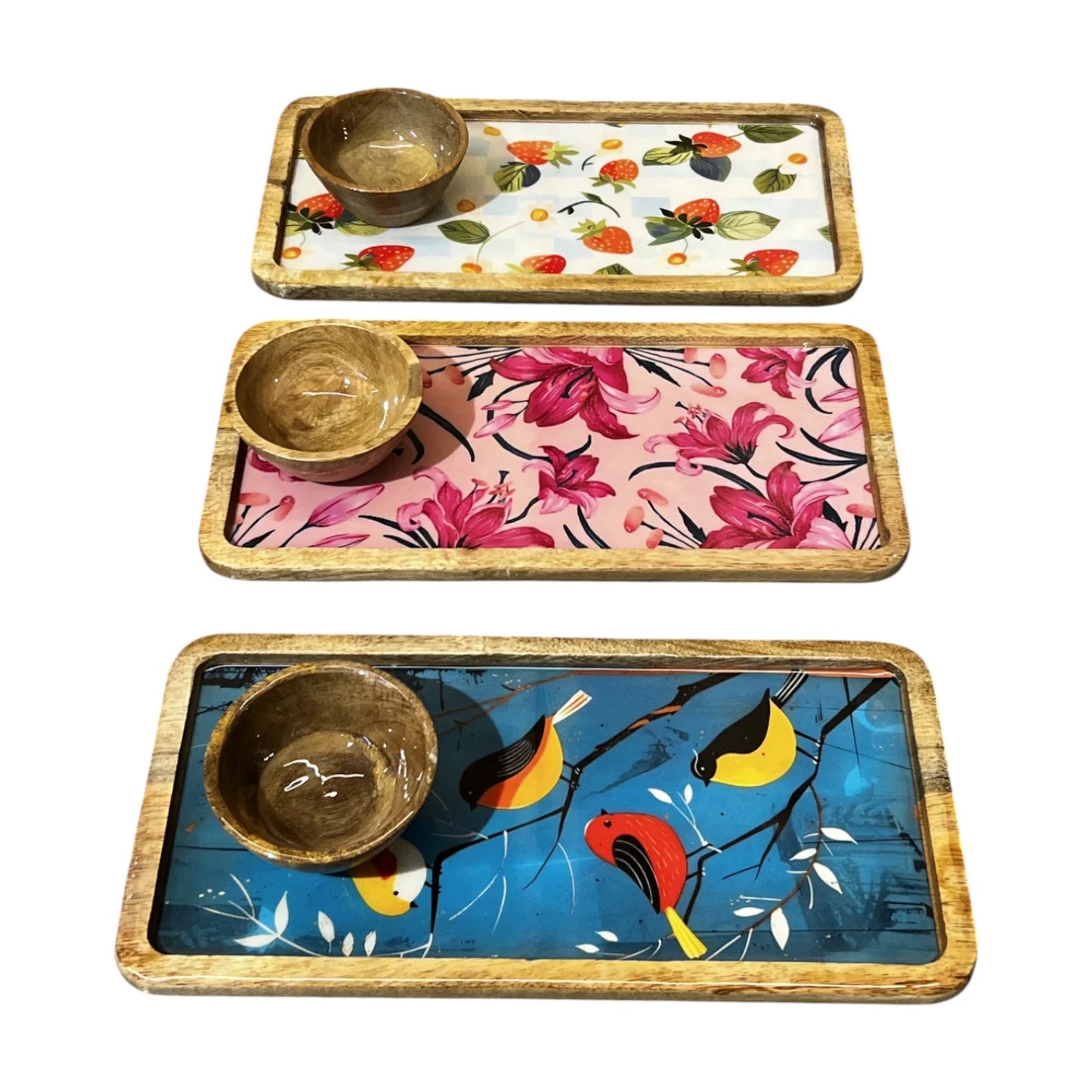 Wooden Platter with Bowl 14x7inch | WPB-01