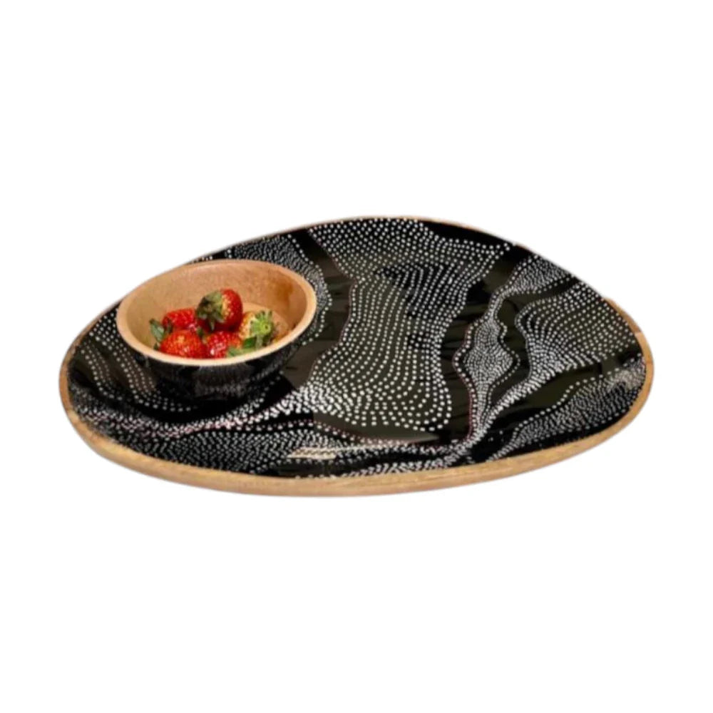 Serving Platter with Bowl 13x11inch