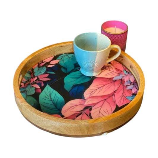 Wooden Serving Tray, Round  |  STR-22