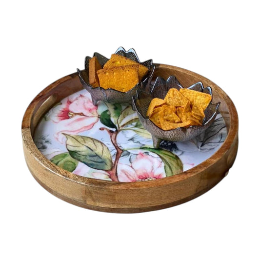 Wooden Serving Tray, Round  |  STR-25