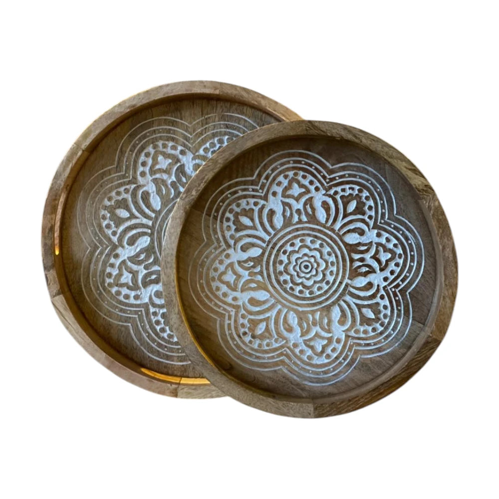 Wooden Serving Tray, Round  |  STR-36