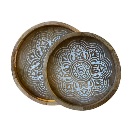 Wooden Serving Tray, Round  |  STR-36