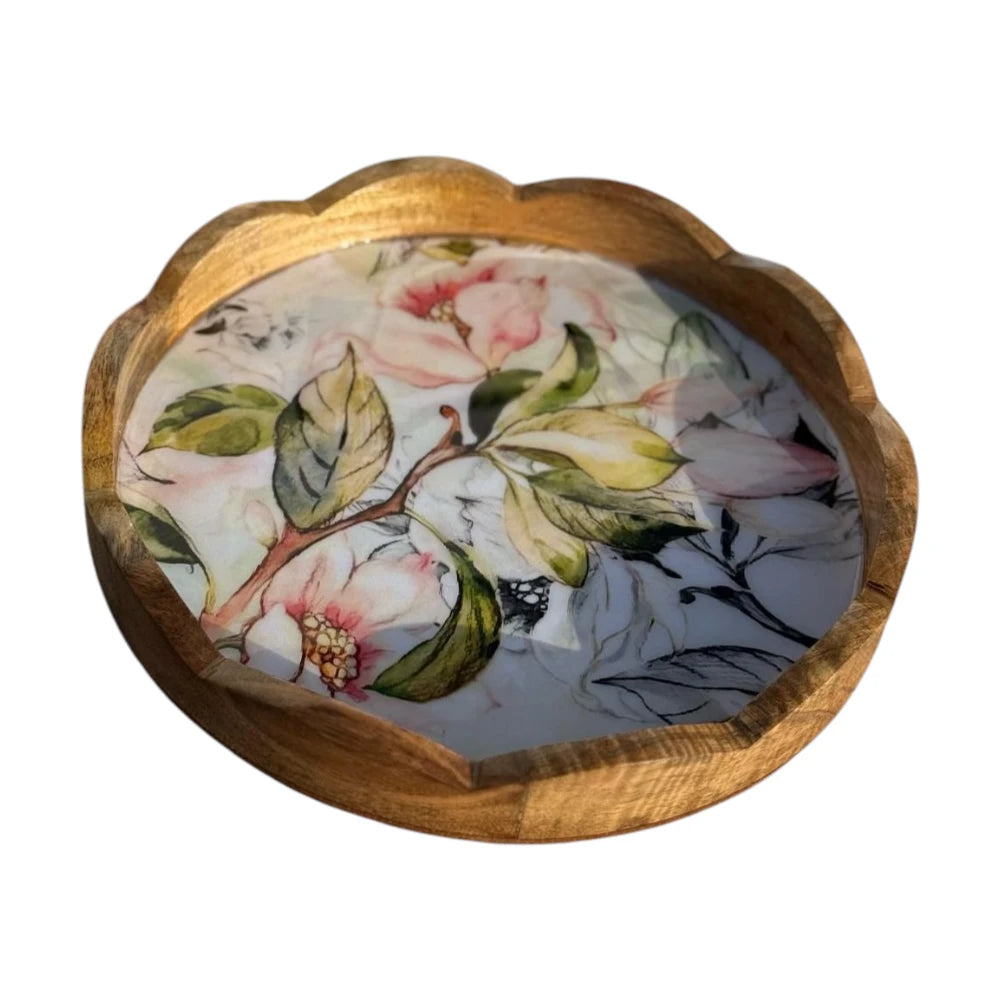 Wooden Serving Tray, Round  |  STR-26