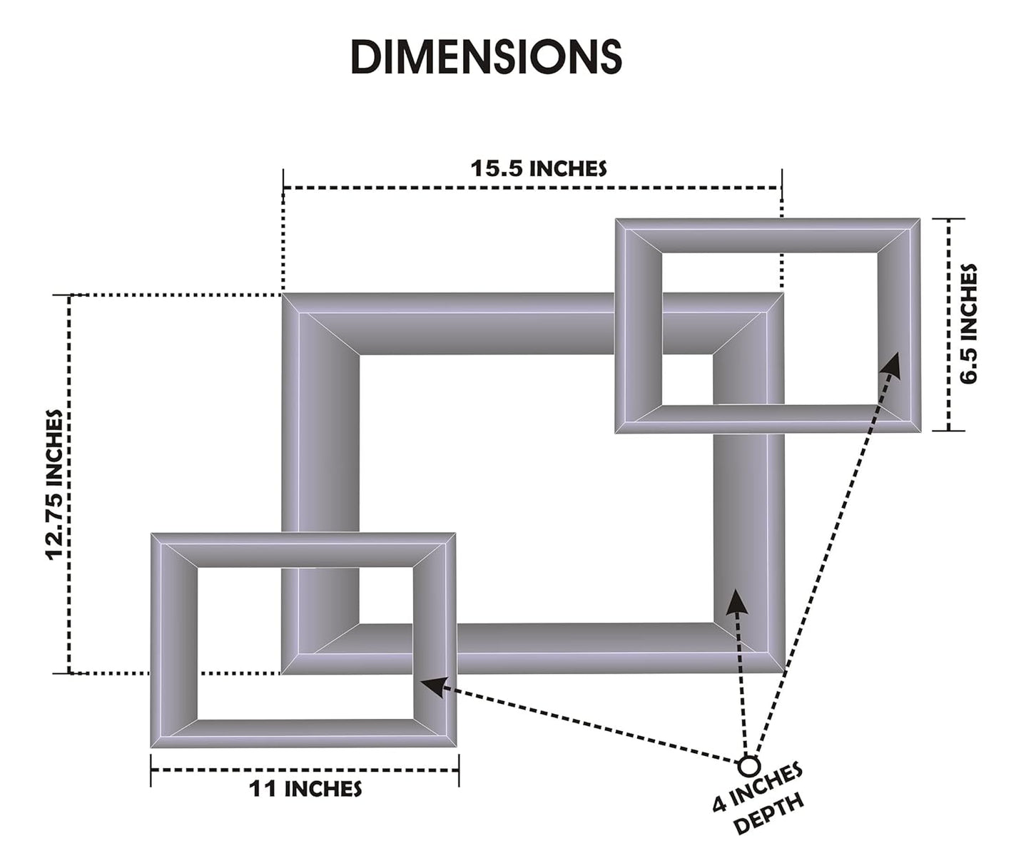 Wooden Intersecting Wall Shelves, Set of 3 | WHC-36