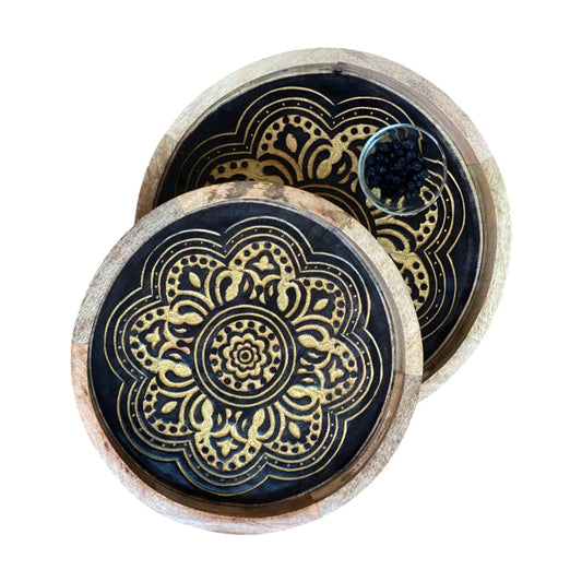 Wooden Serving Tray, Round  |  STR-34