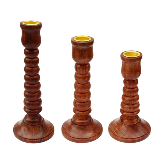 Wooden Candle Holder 3Pcs Set | WHC-03