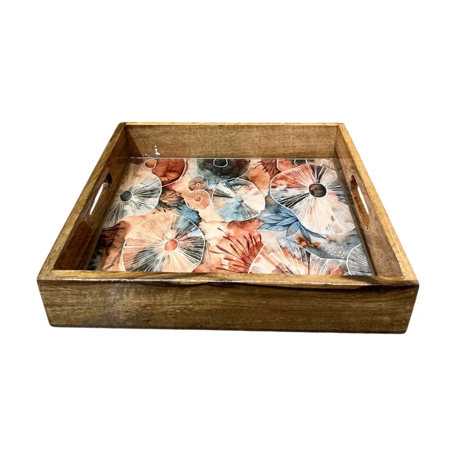 Handcrafted Wooden Tray, Epoxy Inlay