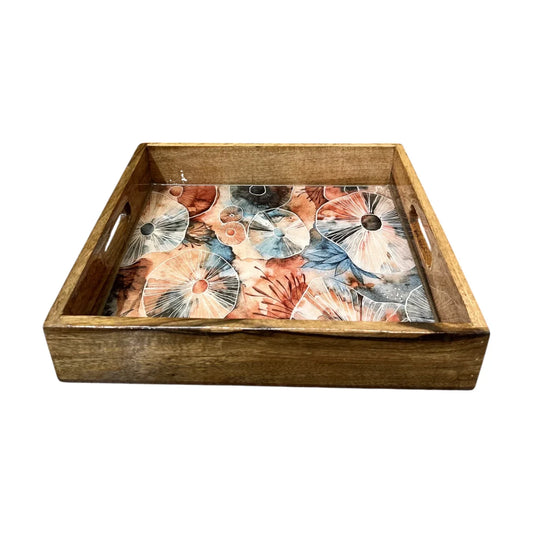 Handcrafted Wooden Tray, Epoxy Inlay