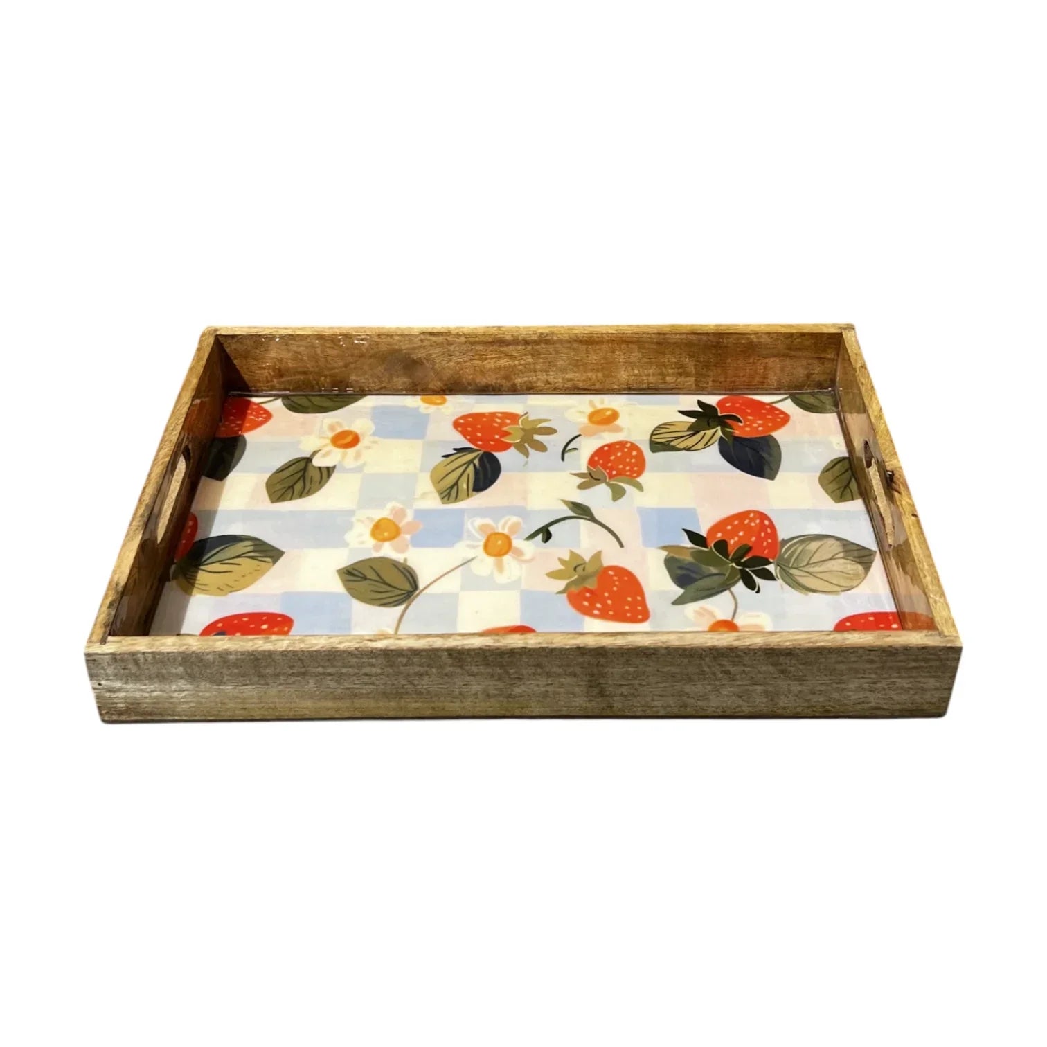 Handcrafted Wooden Tray, Epoxy Inlay