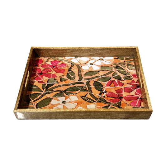 Handcrafted Wooden Tray, Epoxy Inlay