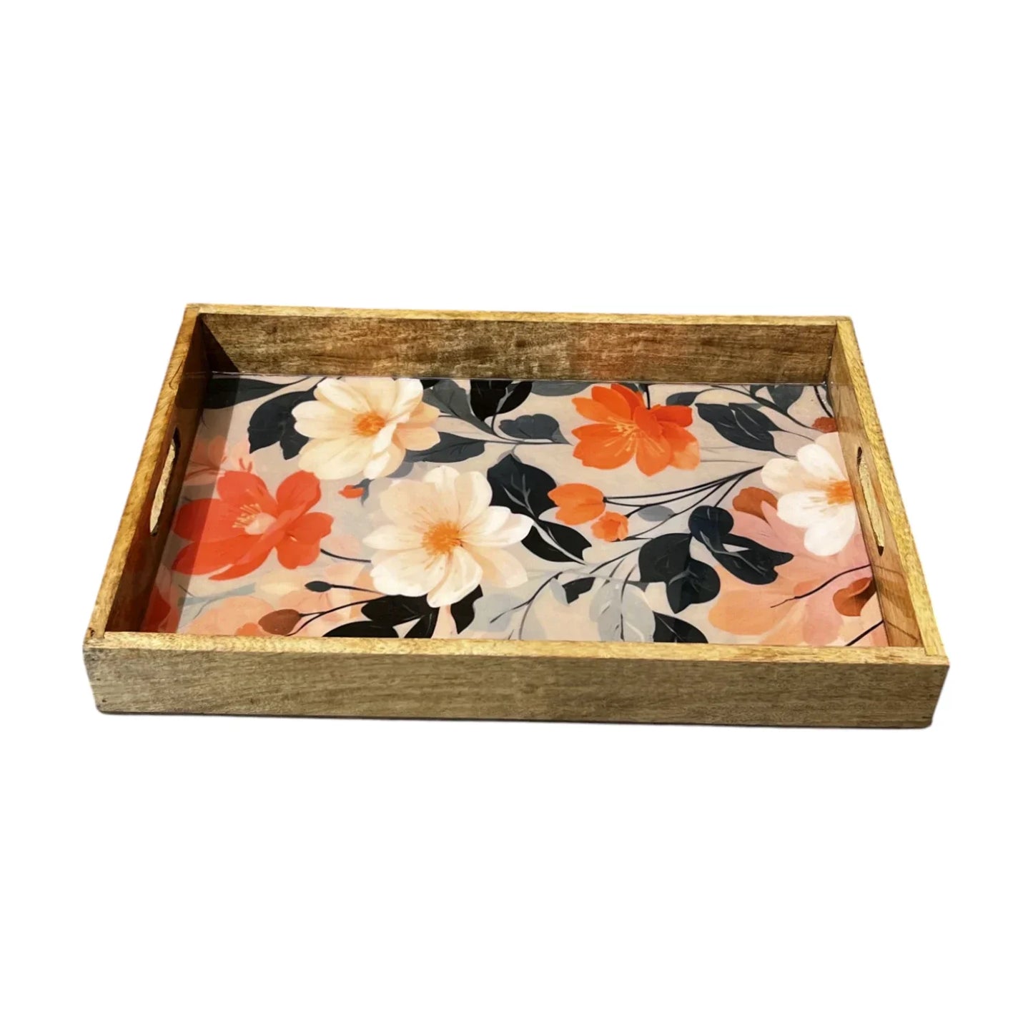 Handcrafted Wooden Tray, Epoxy Inlay