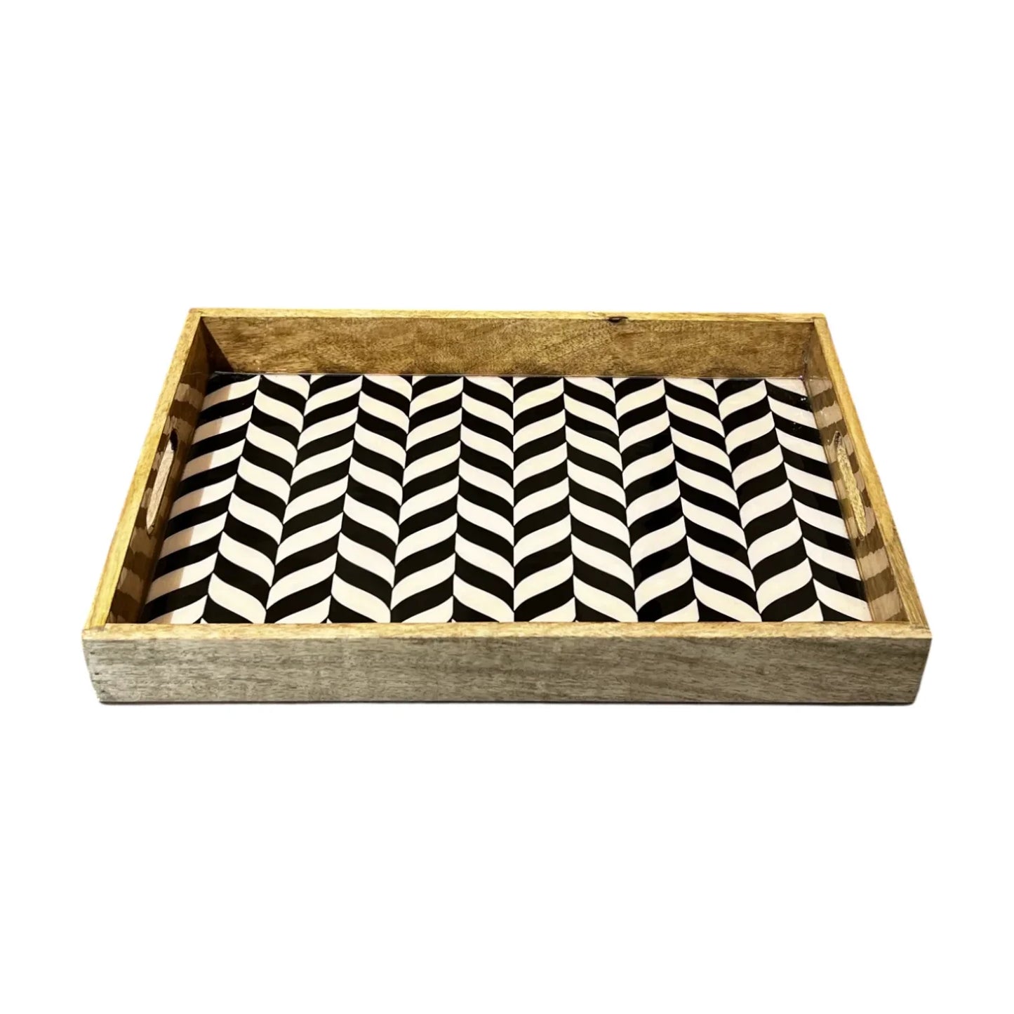 Handcrafted Wooden Tray, Epoxy Inlay