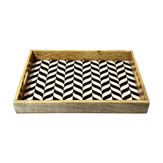 Handcrafted Wooden Tray, Epoxy Inlay