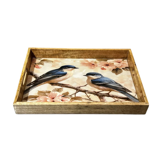 Handcrafted Wooden Tray, Epoxy Inlay