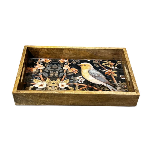 Handcrafted Wooden Tray, Epoxy Inlay