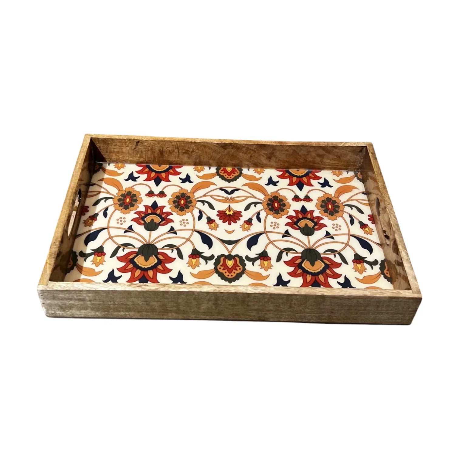 Handcrafted Wooden Tray, Epoxy Inlay