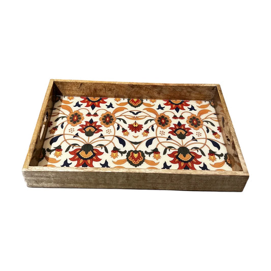 Handcrafted Wooden Tray, Epoxy Inlay