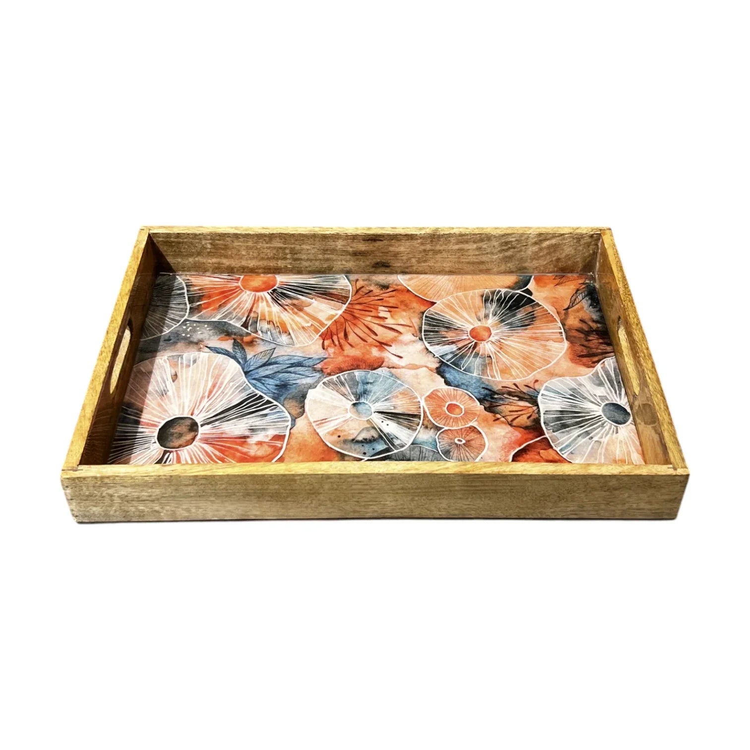 Handcrafted Wooden Tray, Epoxy Inlay