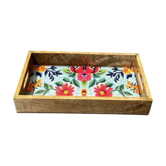 Handcrafted Wooden Tray, Epoxy Inlay