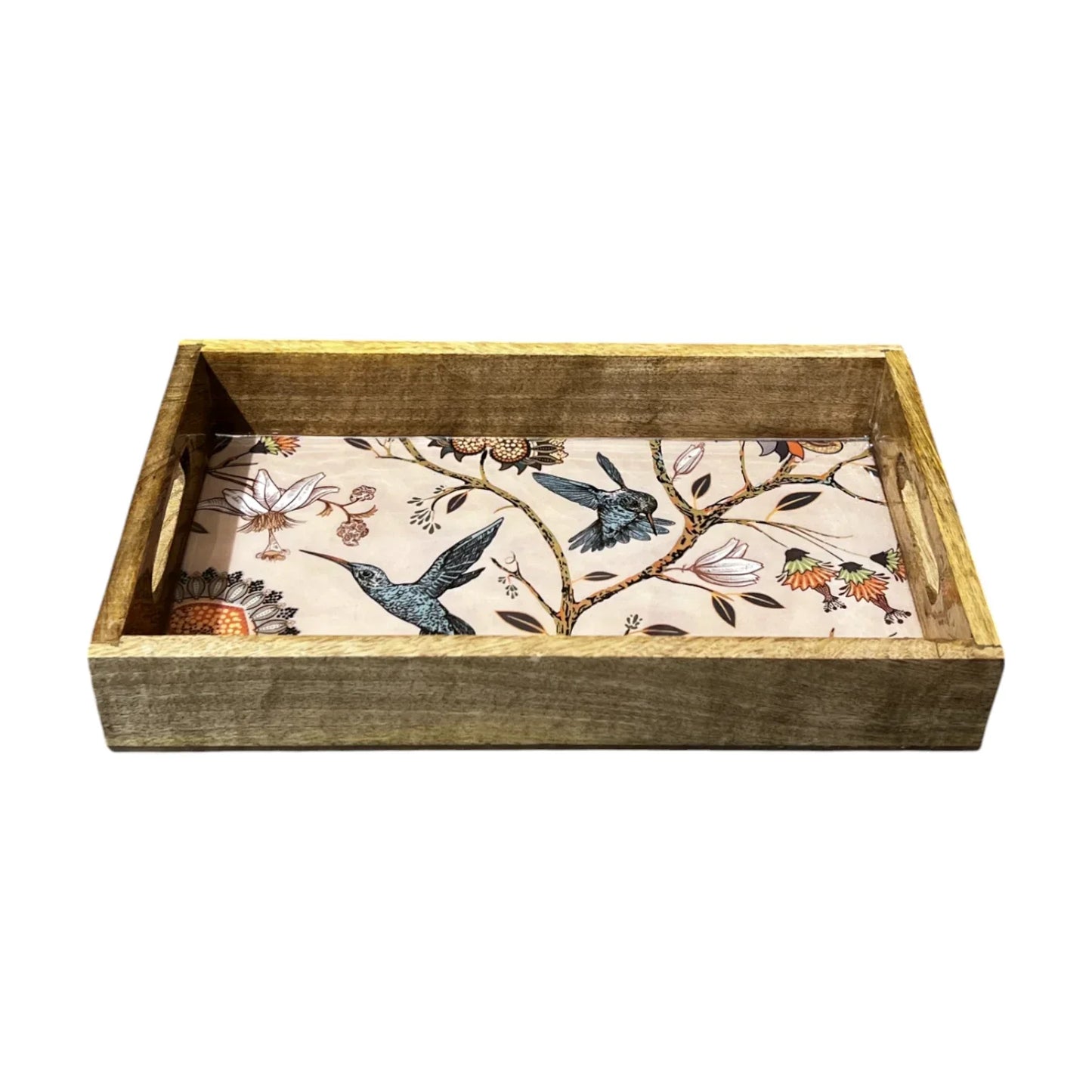 Handcrafted Wooden Tray, Epoxy Inlay