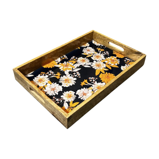 Handcrafted Wooden Tray, Epoxy Inlay