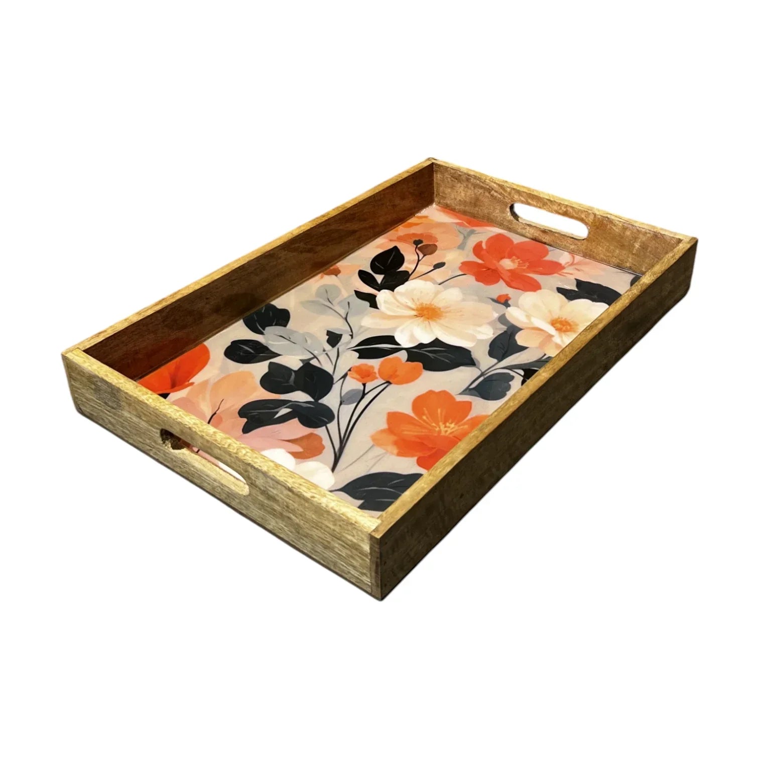 Handcrafted Wooden Tray, Epoxy Inlay