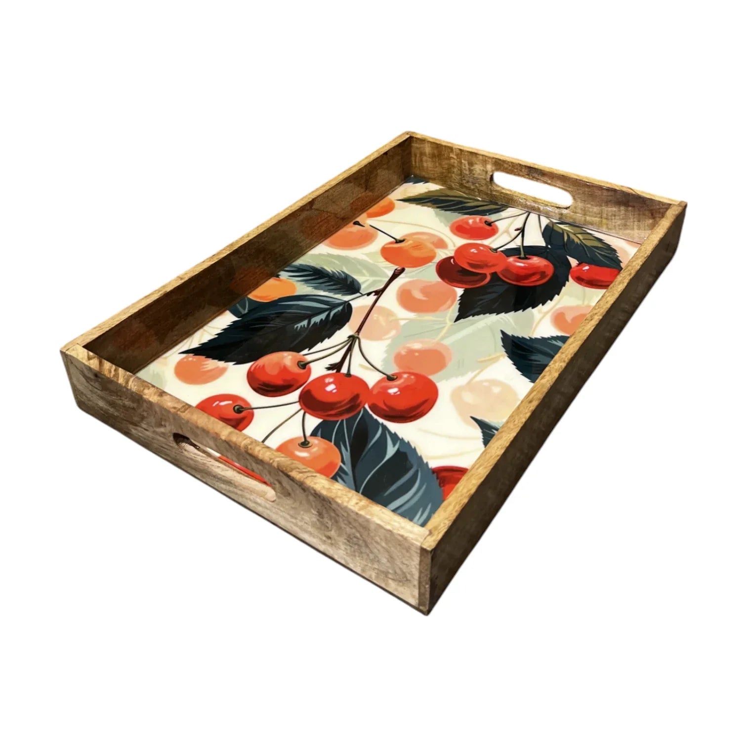 Handcrafted Wooden Tray, Epoxy Inlay