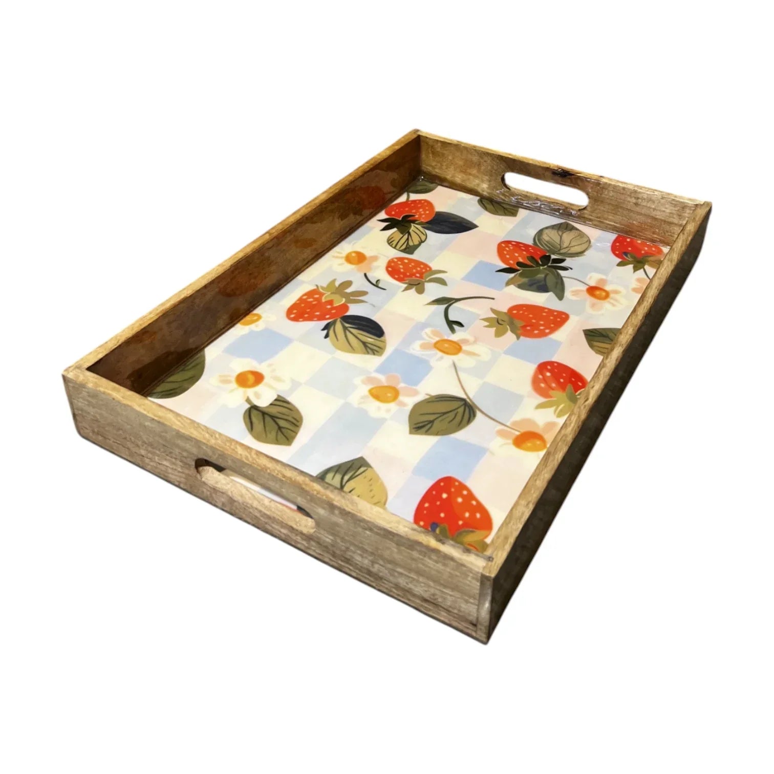 Handcrafted Wooden Tray, Epoxy Inlay