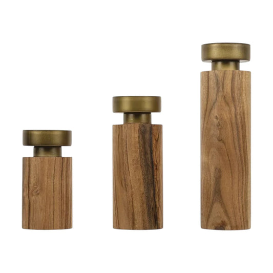 Wooden Candle Holder 3Pcs Set | WHC-77