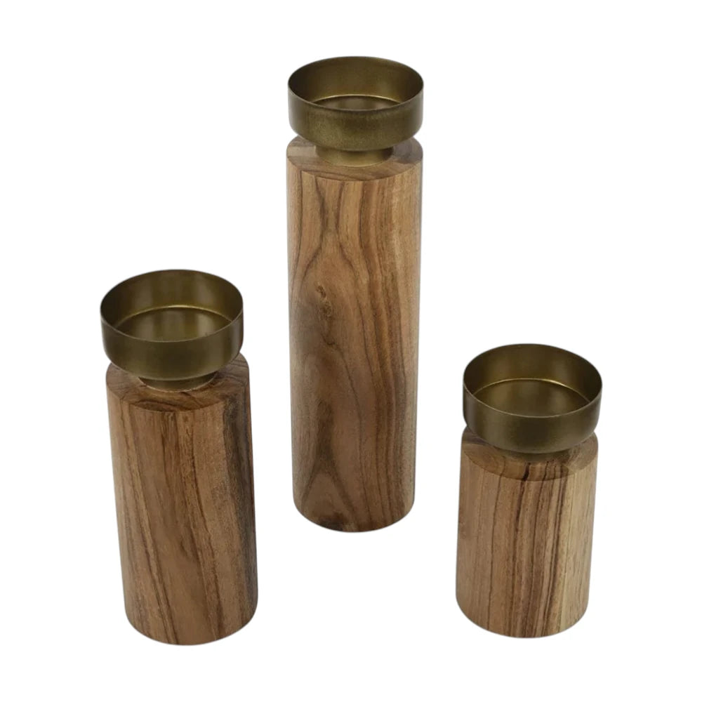 Wooden Candle Holder 3Pcs Set | WHC-77
