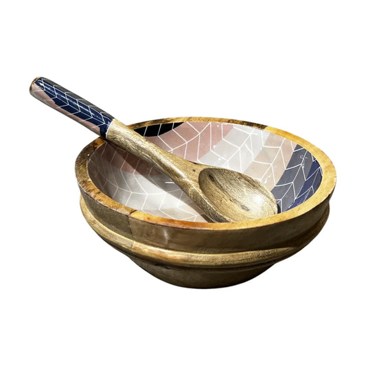 Handcrafted Salad Bowl 2 Pcs Set 7x3 inch