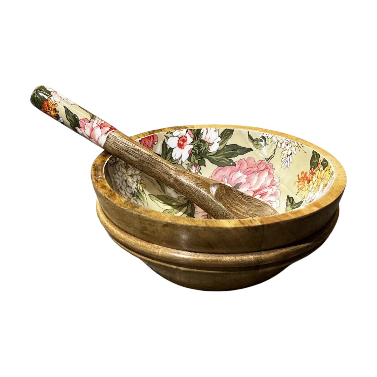 Handcrafted Salad Bowl 2 Pcs Set 7x3 inch