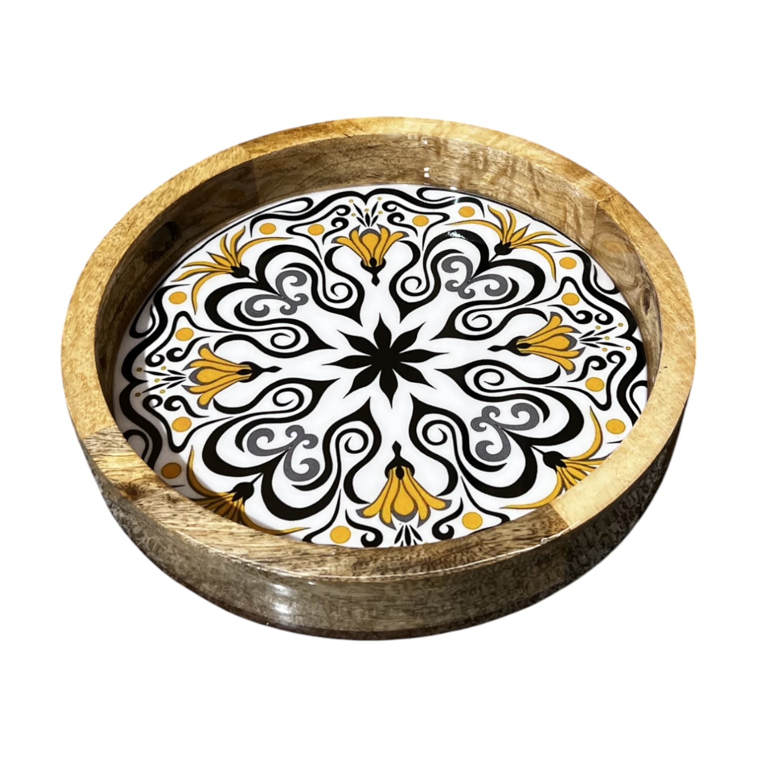 Handcrafted Wooden Serving Tray, Round