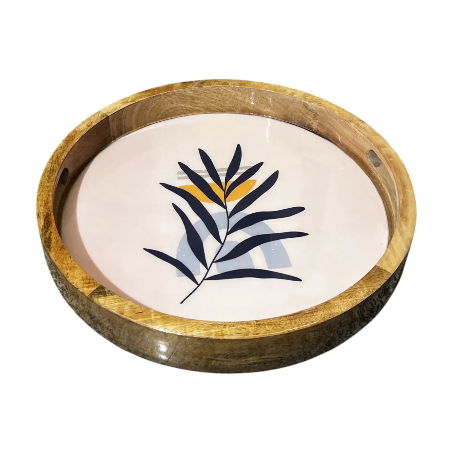 Handcrafted Wooden Serving Tray, Round