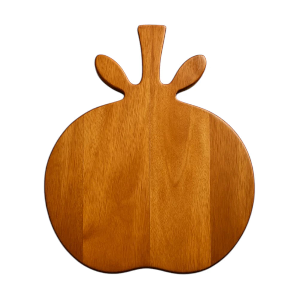 Wooden cutting board with a unique shape.